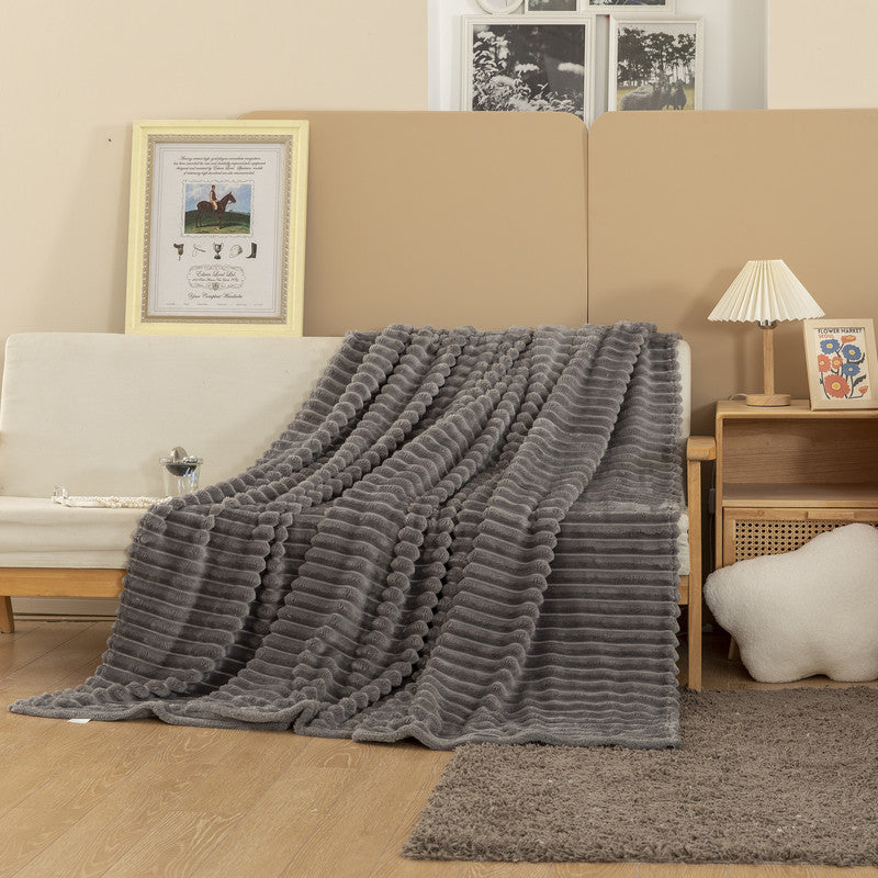 Soft Flannel Rabbit Fur Imitation Blanket