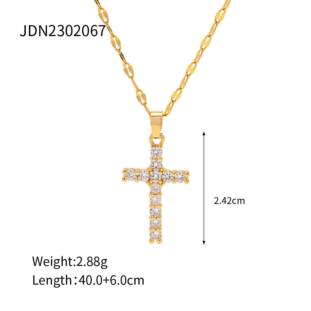 Fashion Stainless Steel Geometric Necklace with Titanium Pendant