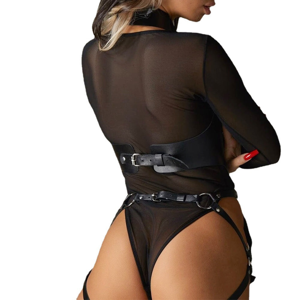 Adjustable PU Leather Lingerie Set for Couples