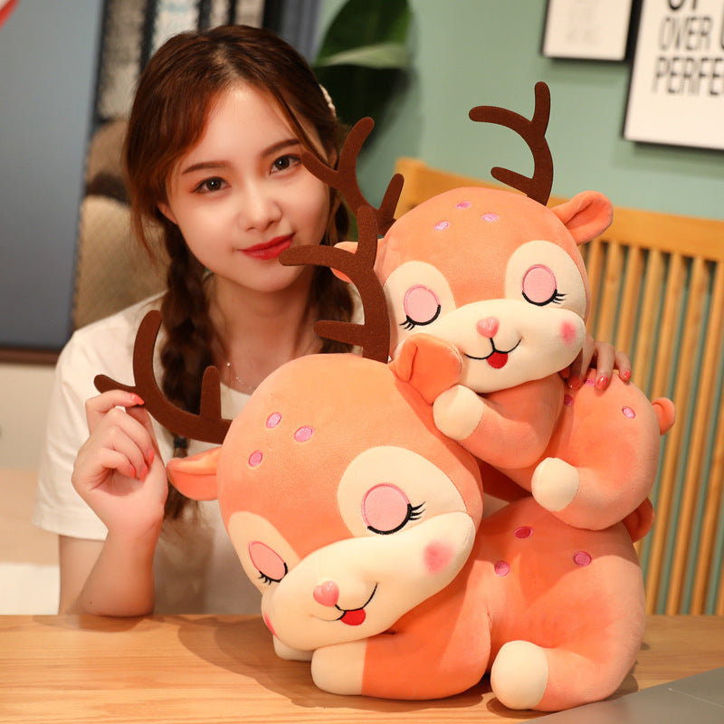 Soft Elk Plush Toy for Kids, Baby Soothing Deer Doll