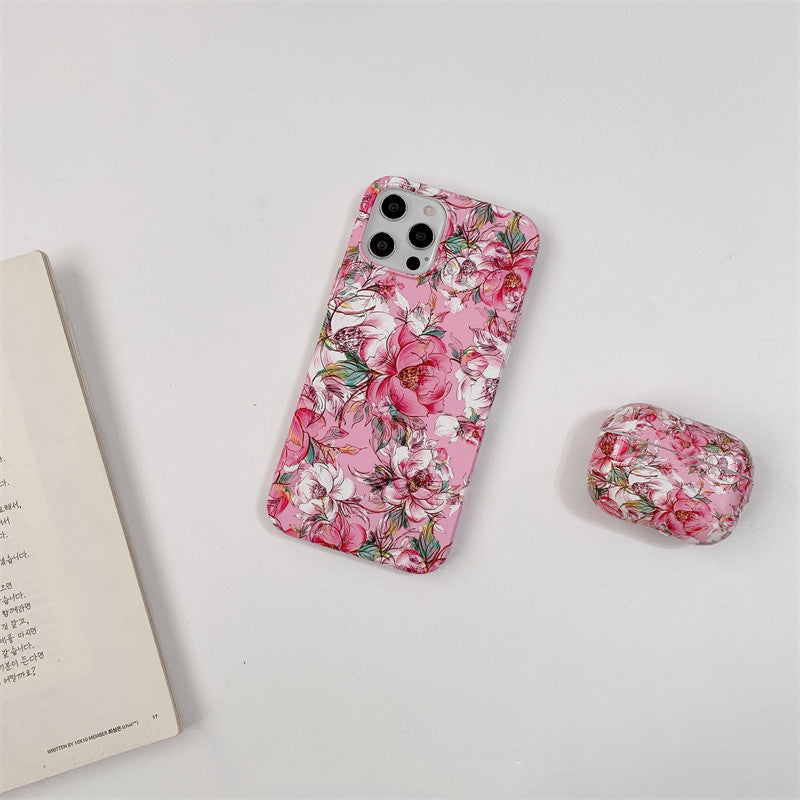 Kompatibilní s Apple, Noble Smiling Flower vhodný pro Apple 11 12 mobilní telefon pouzdro iPhone X Soft Cover Xs Xr 8 Plus dámské Airpods