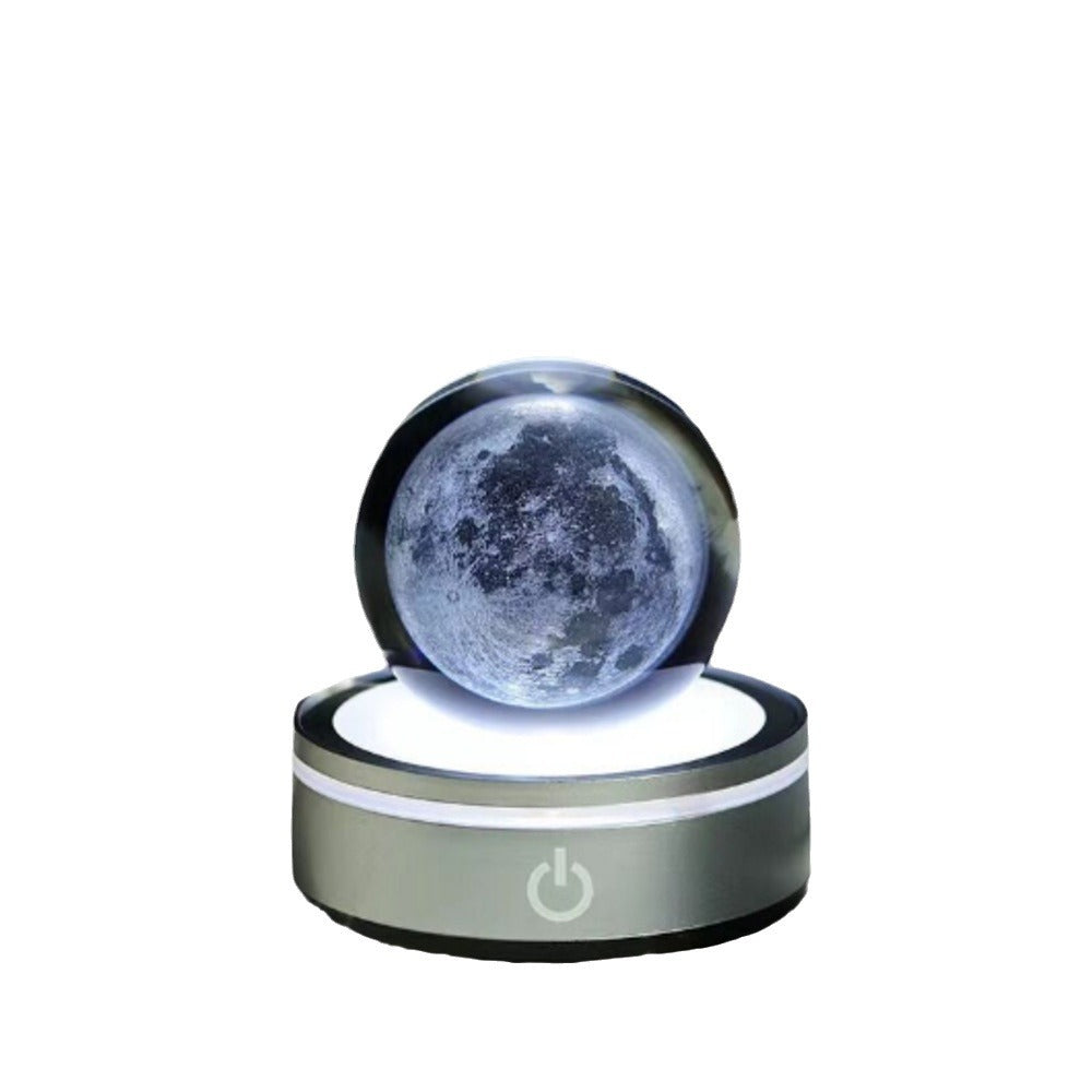 3D Inner Carved Crystal Ball with Color-Changing LED Light