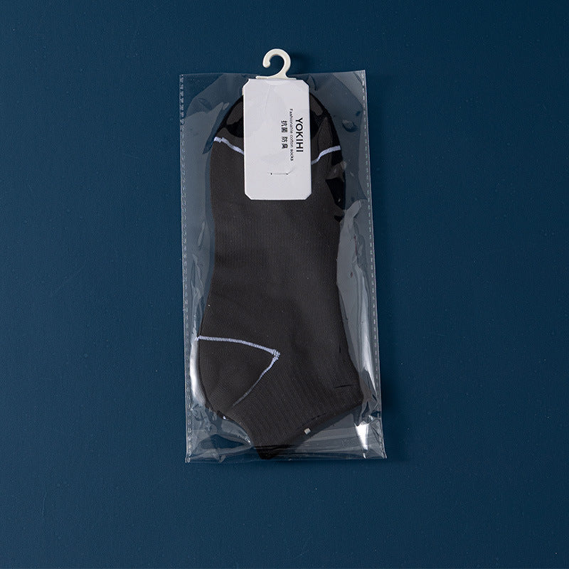 All-cotton men's spring and summer short boat socks