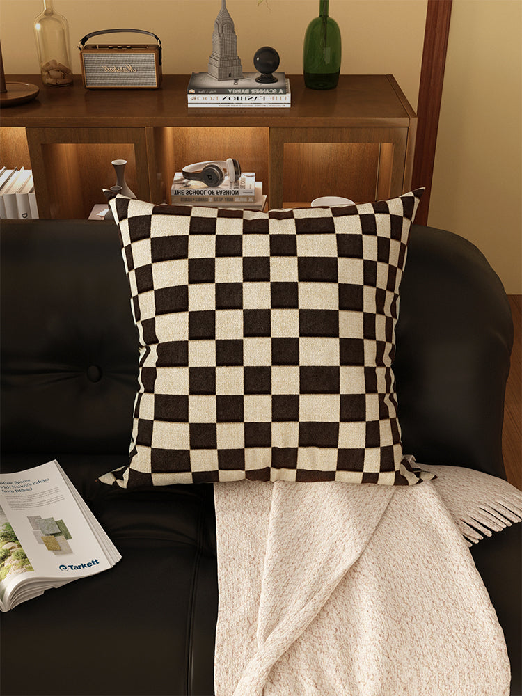 Retro Plaid Sofa Pillow Cushion, Home / Office Decor