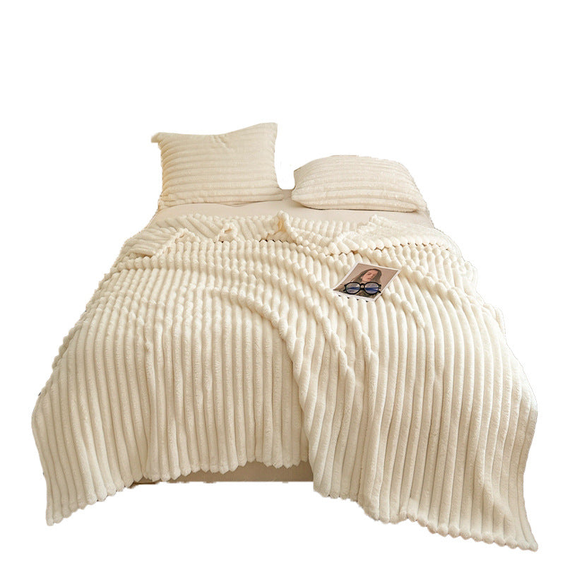 Soft Flannel Rabbit Fur Imitation Blanket