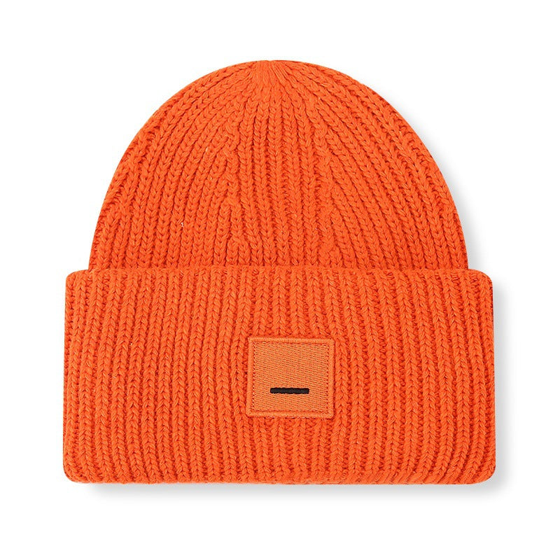 Square Smiley Wool Knitted Winter Hat