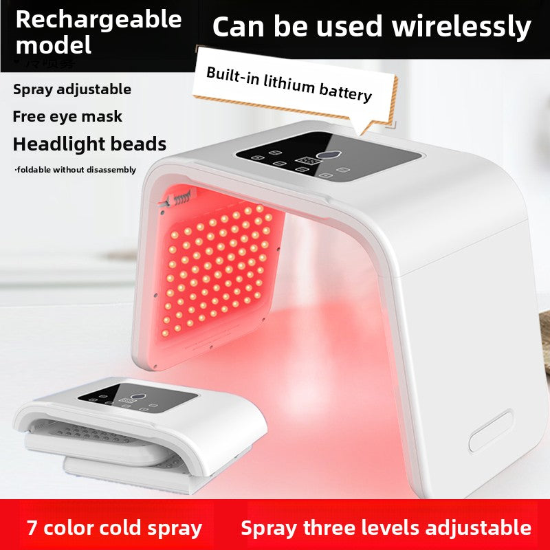 Seven-color beauty acne removal and skin rejuvenation device mask
