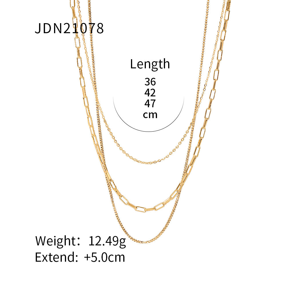 Fashion Stainless Steel Geometric Necklace with Titanium Pendant