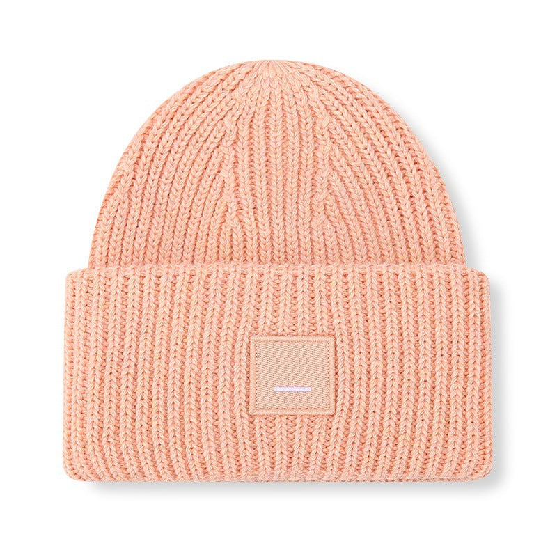 Square Smiley Wool Knitted Winter Hat