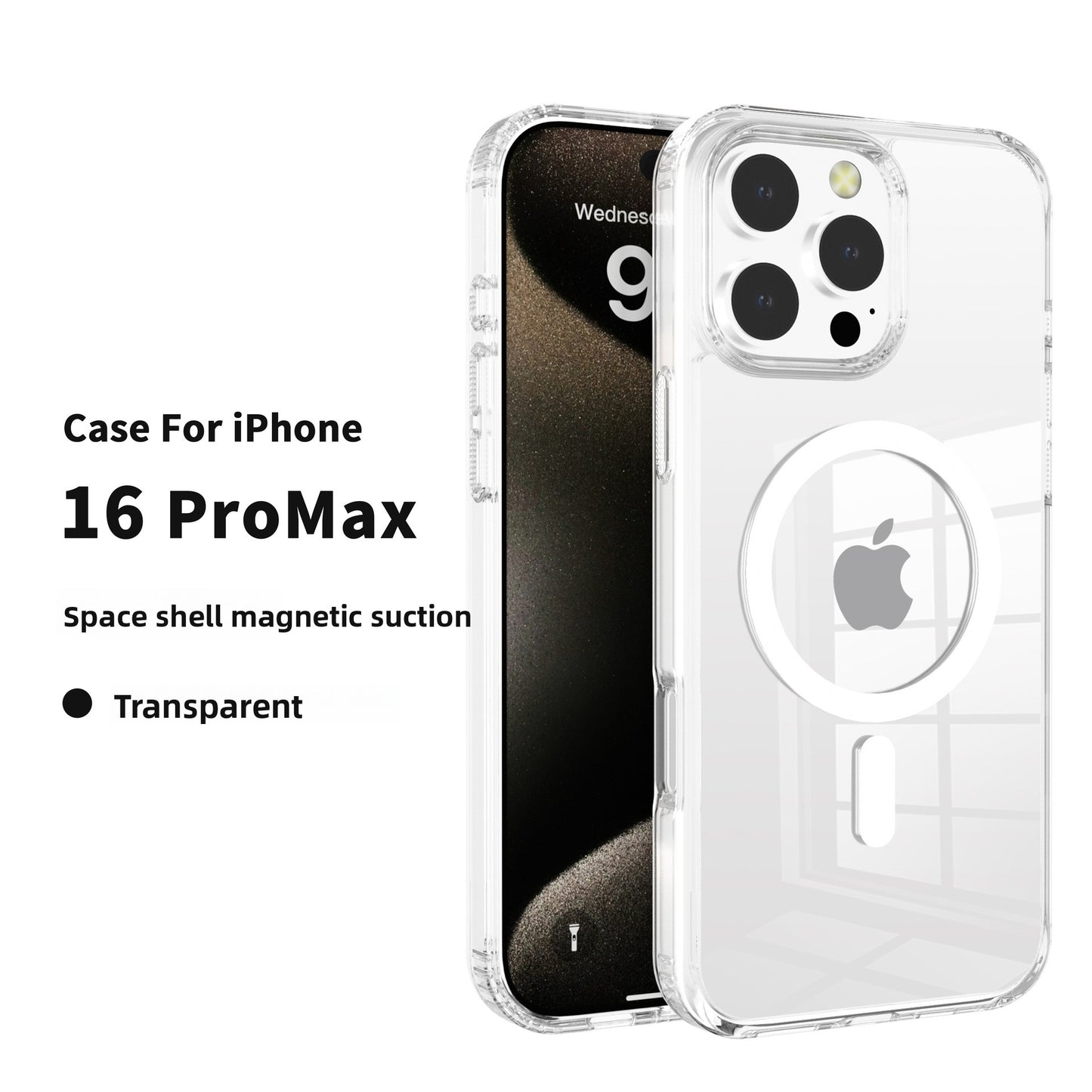 Fully transparent magnetic phone case iphone 17, pro, air, max