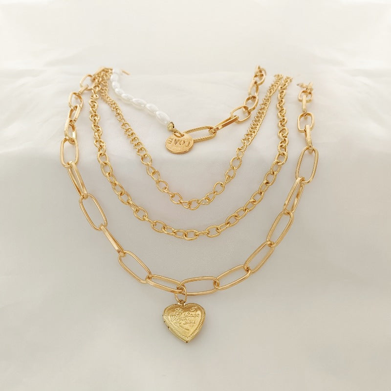 Women's Multi-Layer Heart Pendant Necklace