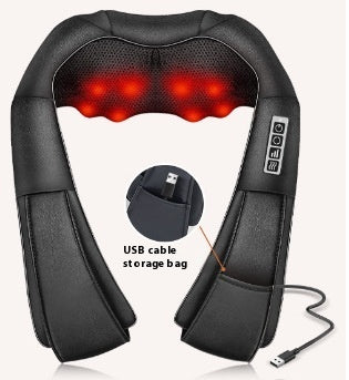 USB nabíjecí masážní přístroj na krk, trapézový sval, ramena, krk, pas, záda, šál, krk, hnětení celého těla