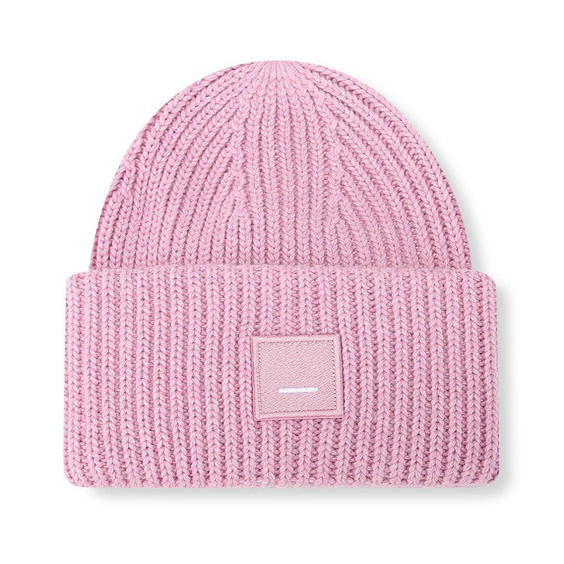 Square Smiley Wool Knitted Winter Hat
