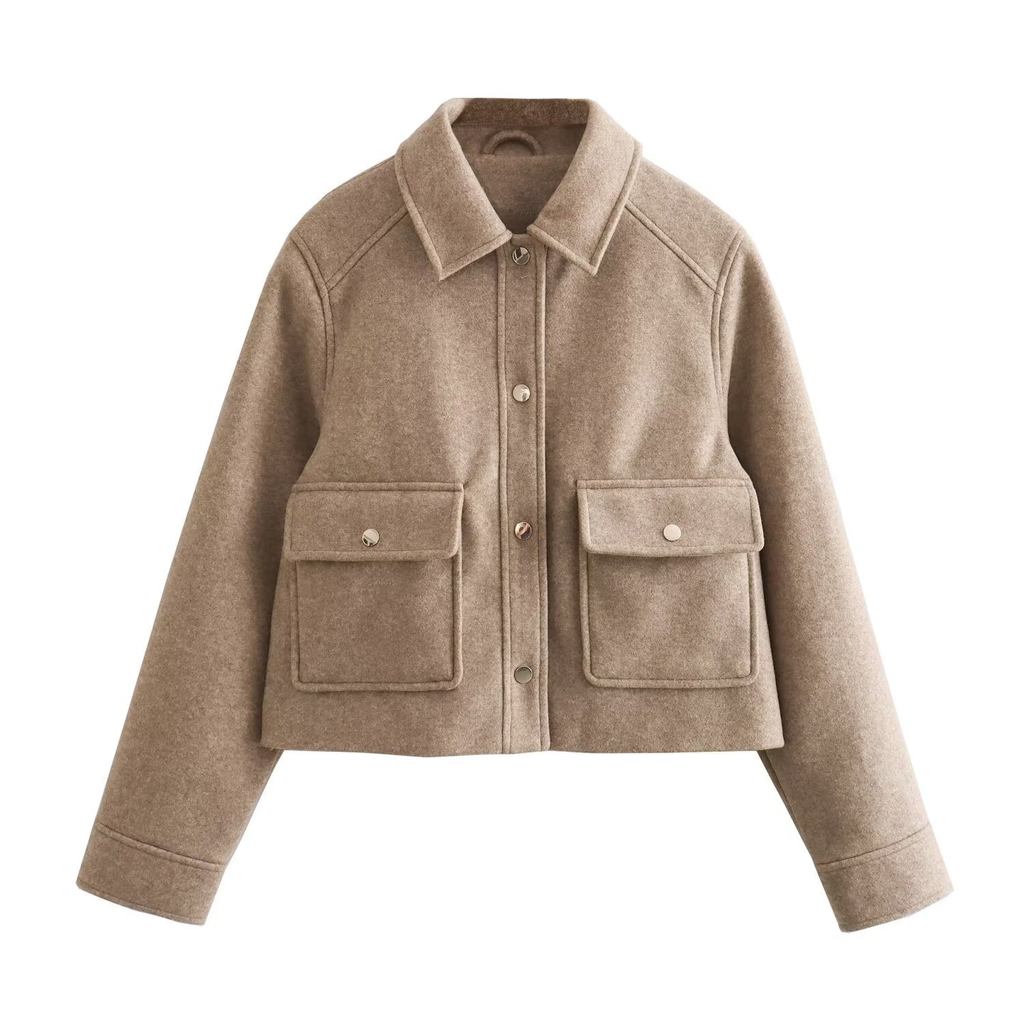 Lapel Side Zipper Short Bomber Jacket