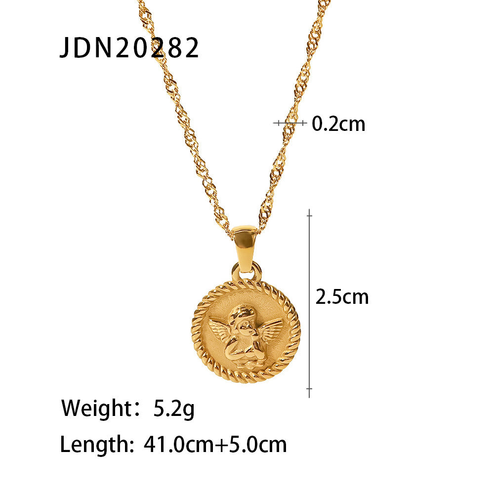 Fashion Stainless Steel Geometric Necklace with Titanium Pendant