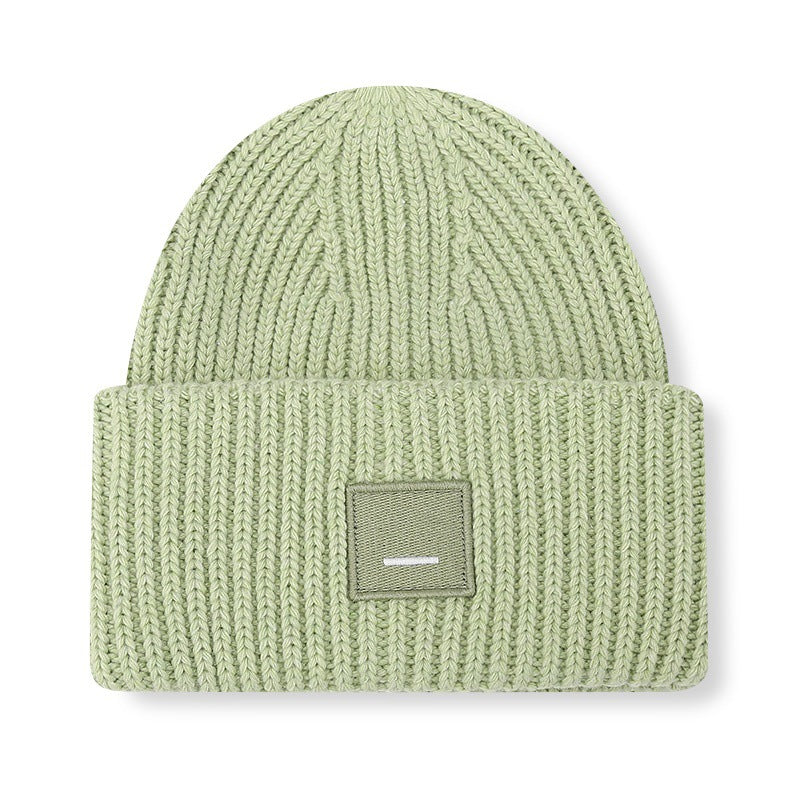 Square Smiley Wool Knitted Winter Hat