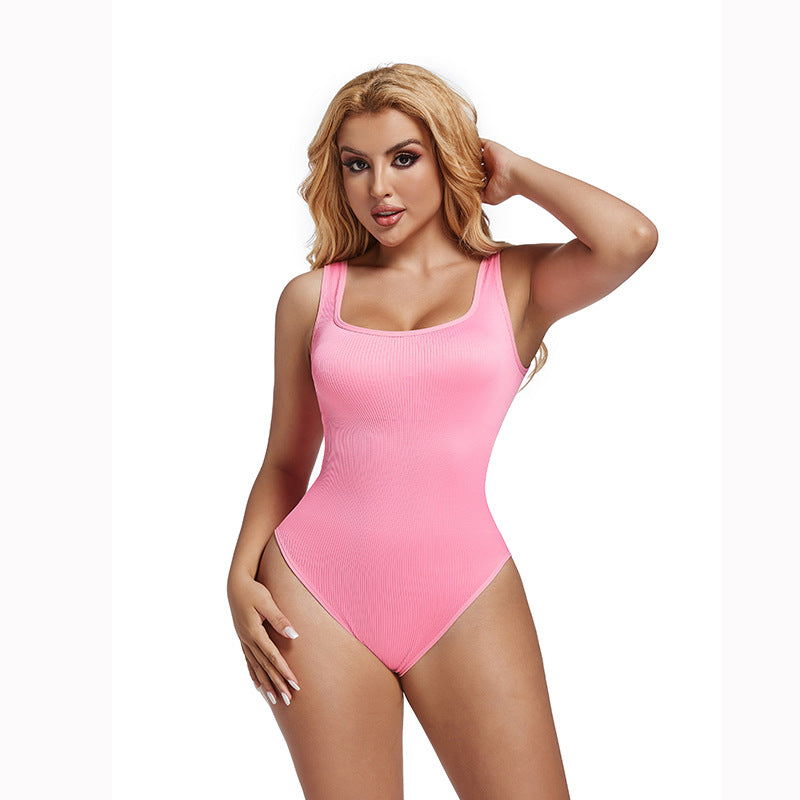 Seamless shaping and waist-reducing one-piece garment