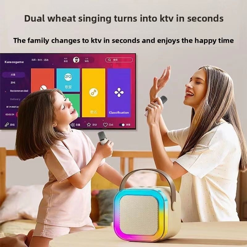 Přenosný Bluetooth reproduktor s karaoke mikrofonem=