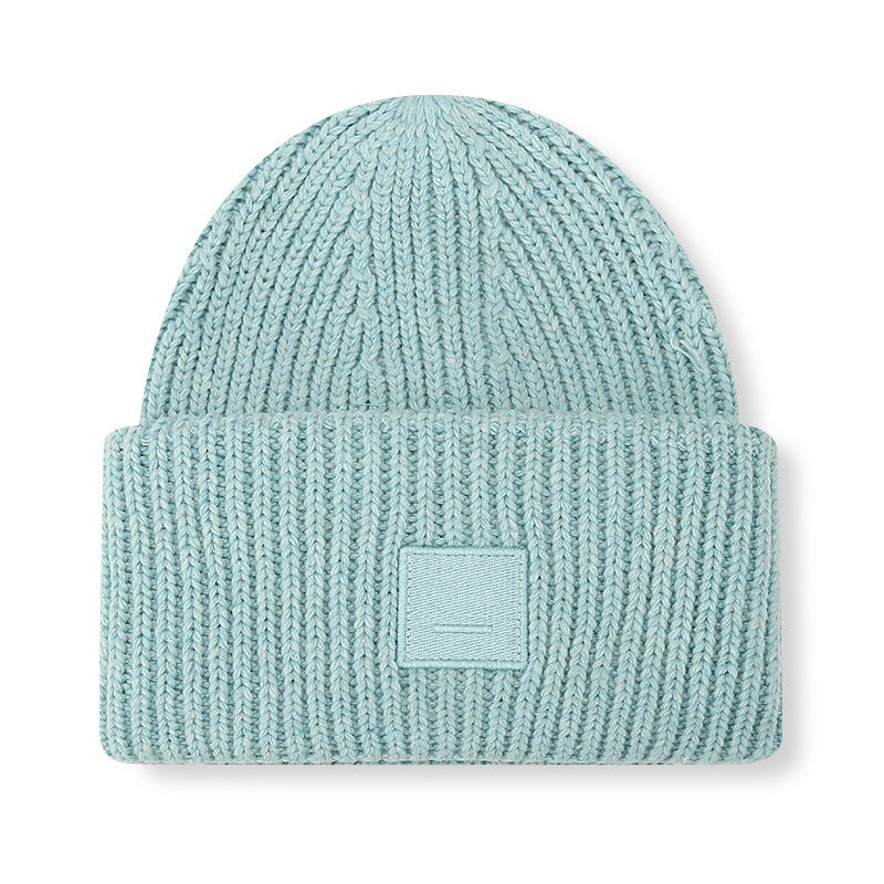 Square Smiley Wool Knitted Winter Hat
