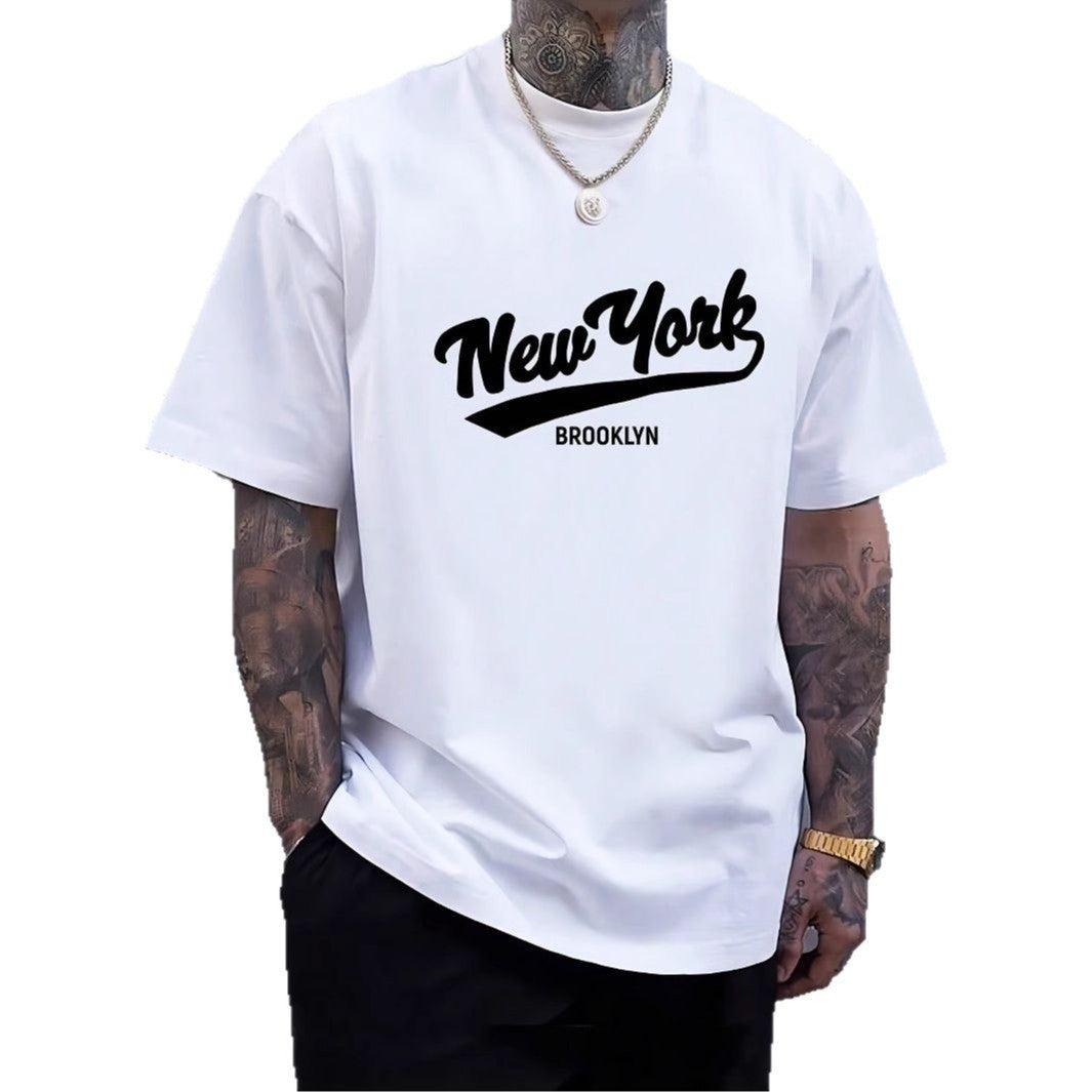 Men's Geometric Print Pure Cotton T-Shirt