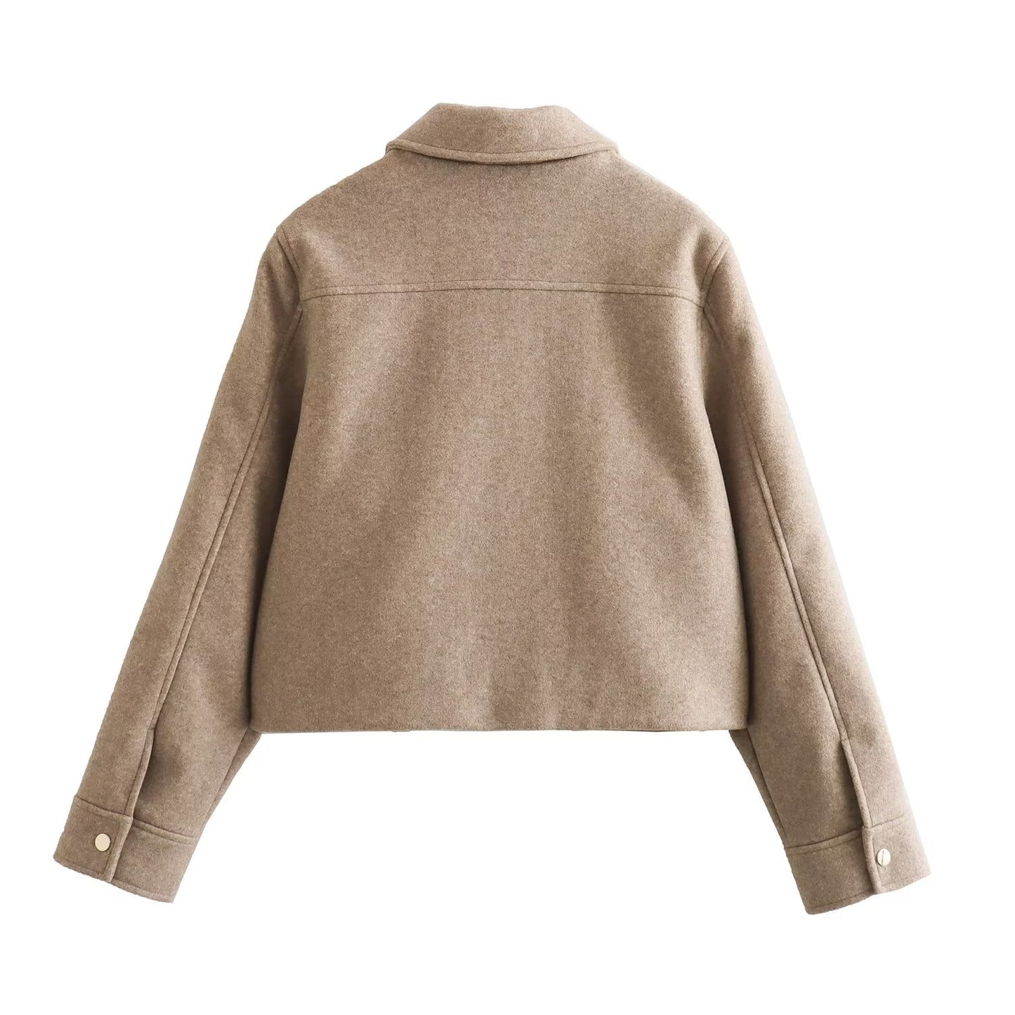Lapel Side Zipper Short Bomber Jacket