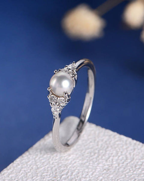 18K Rose Gold Plated Pearl Ring