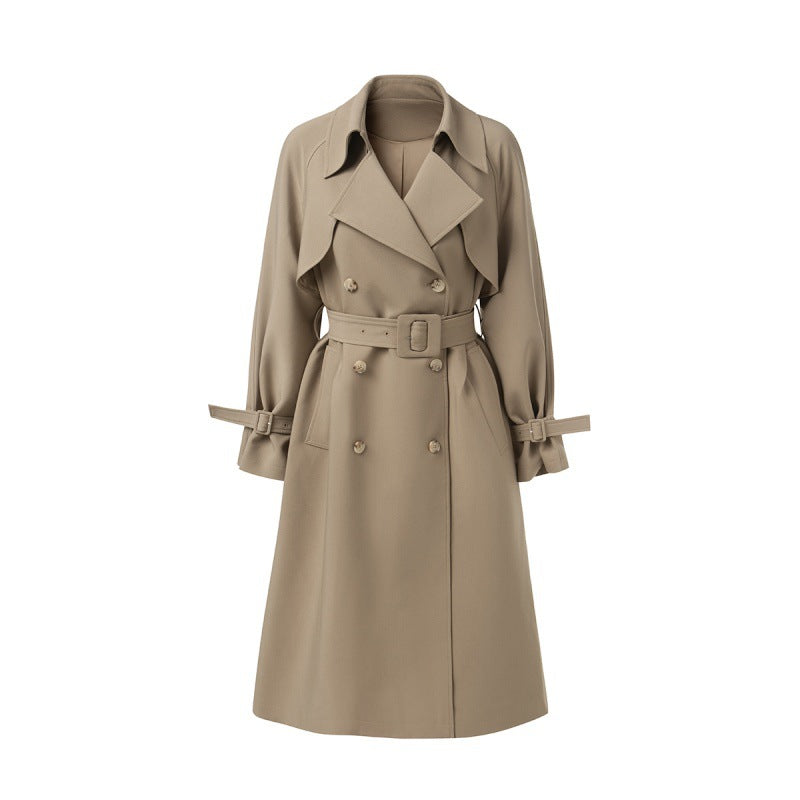 The British overcame the khaki trench coat girl