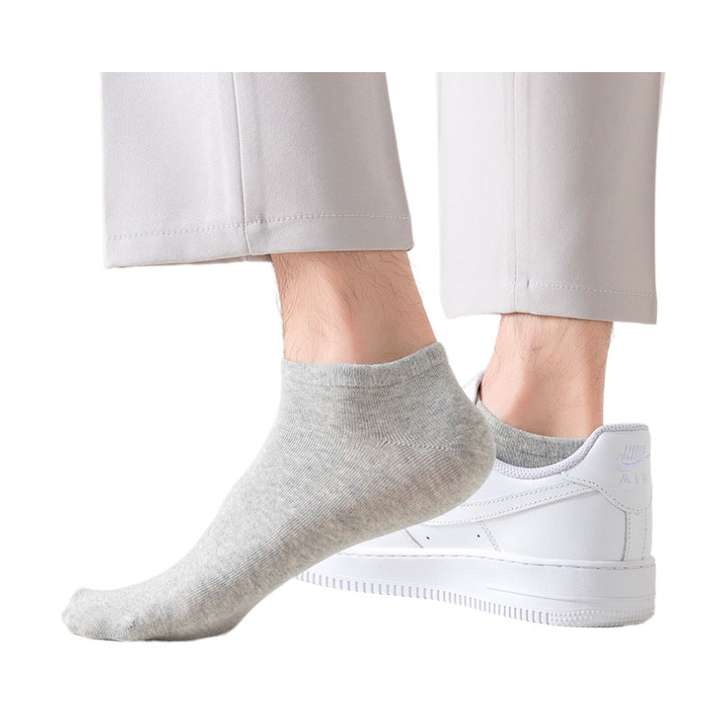 All-cotton men's spring and summer short boat socks