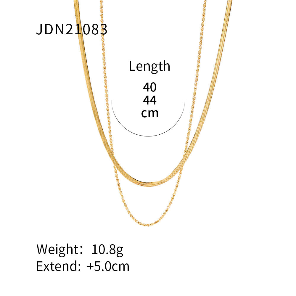 Fashion Stainless Steel Geometric Necklace with Titanium Pendant