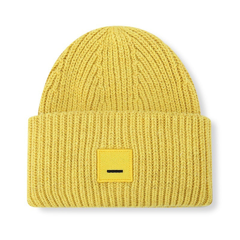 Square Smiley Wool Knitted Winter Hat