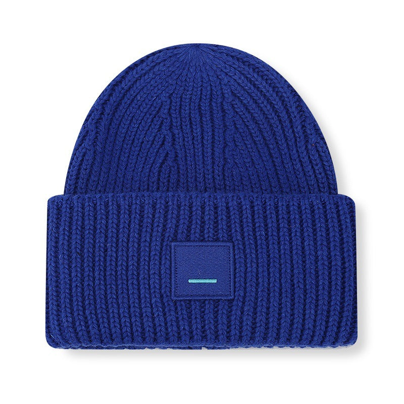 Square Smiley Wool Knitted Winter Hat