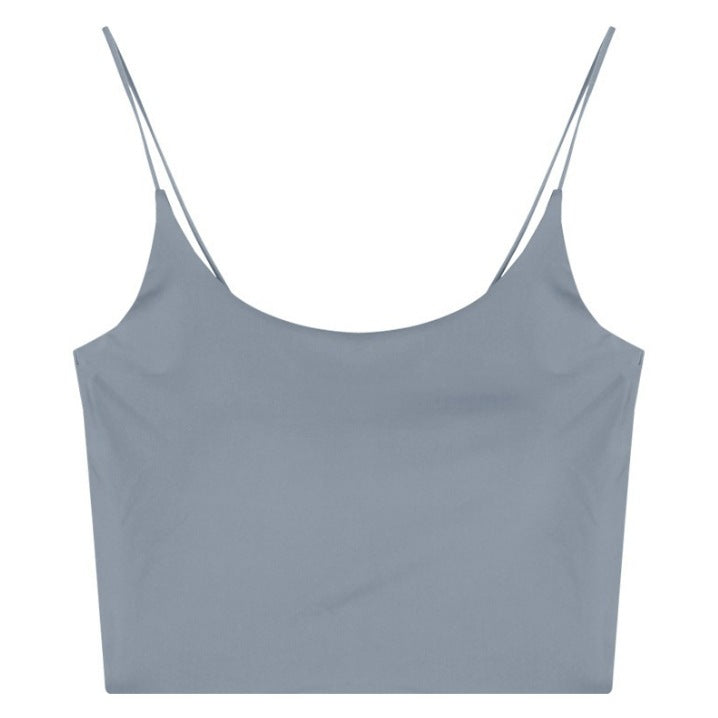 Womens Ice Silk halter top with Built-in Chest Pad