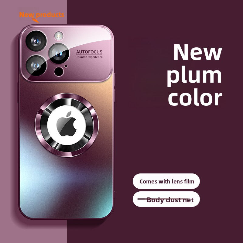 Sandblasted glass magnetic phone case iphone 17