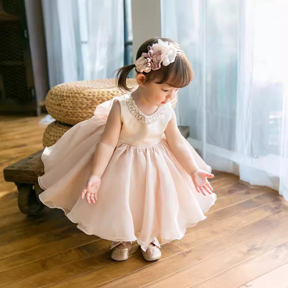 Piano Puffy Gauze Princess Dress Host Birthday Gift Children Dress