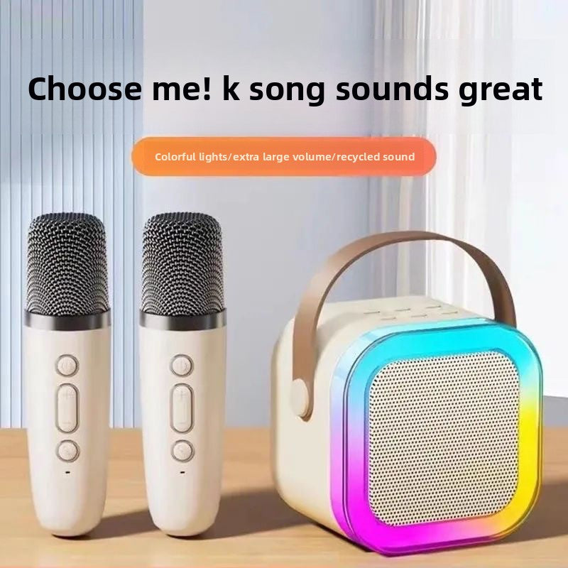 Přenosný Bluetooth reproduktor s karaoke mikrofonem=