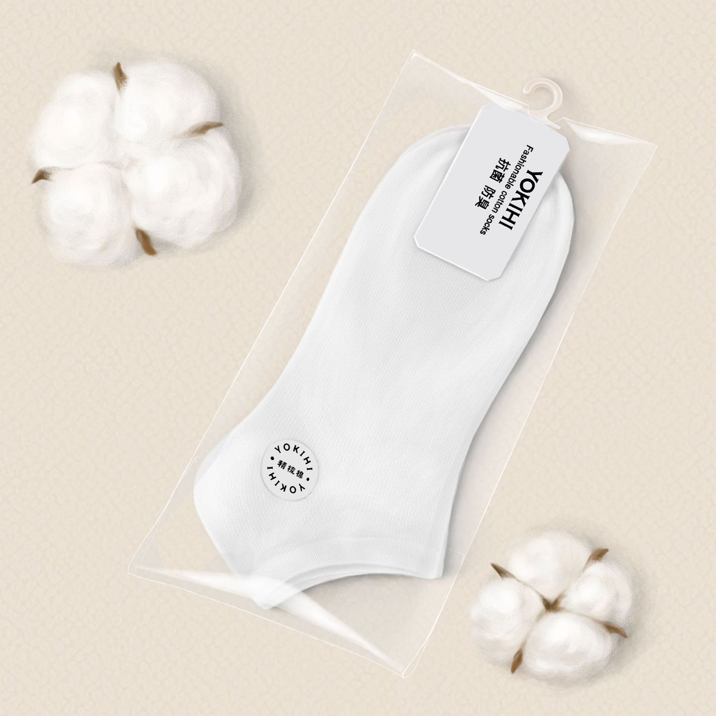 All-cotton men's spring and summer short boat socks