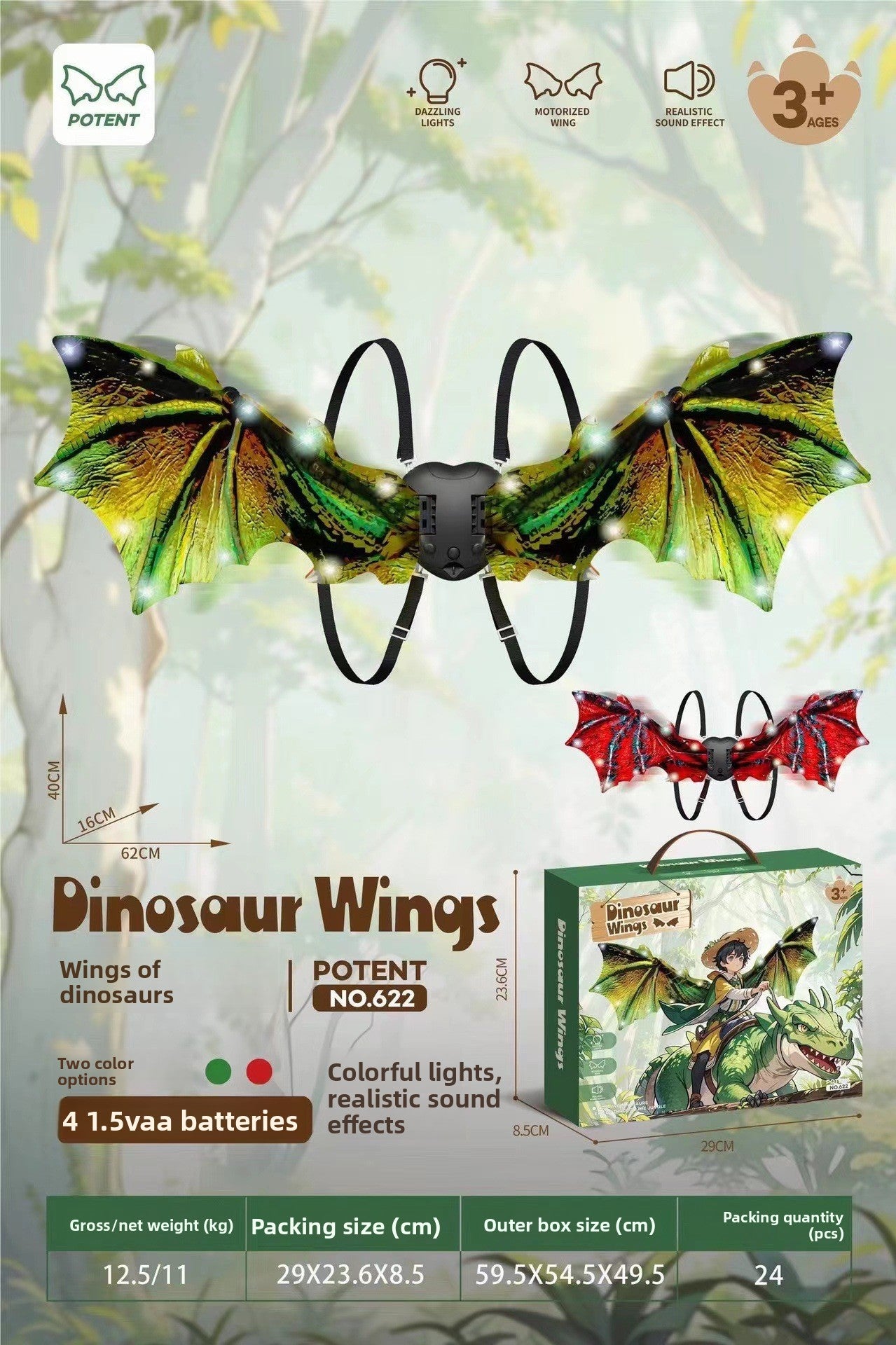 Children's Electric Luminous Moving Wings