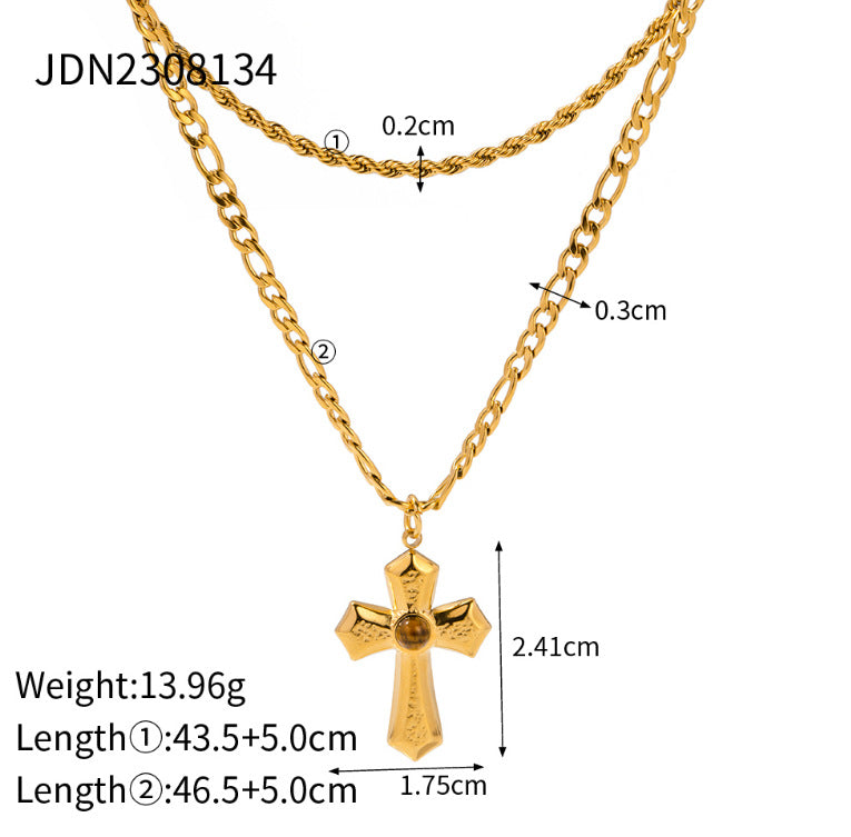 Fashion Stainless Steel Geometric Necklace with Titanium Pendant