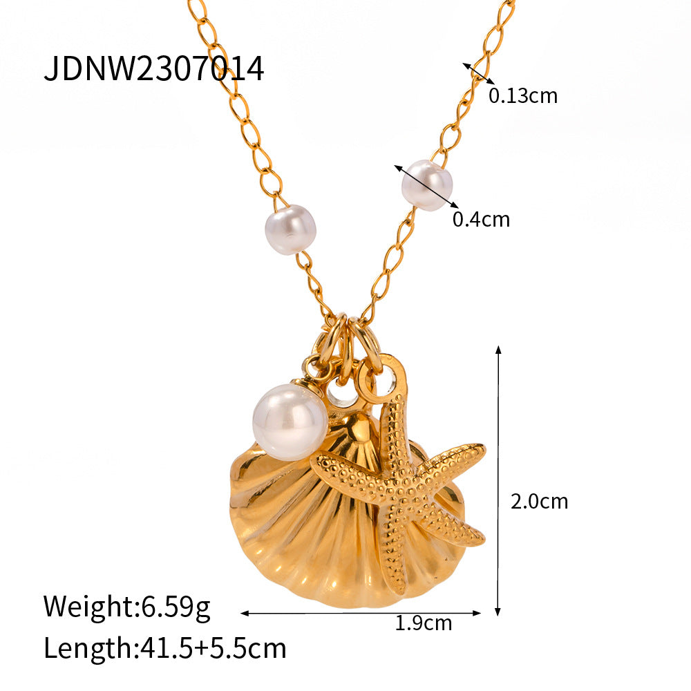 Fashion Stainless Steel Geometric Necklace with Titanium Pendant
