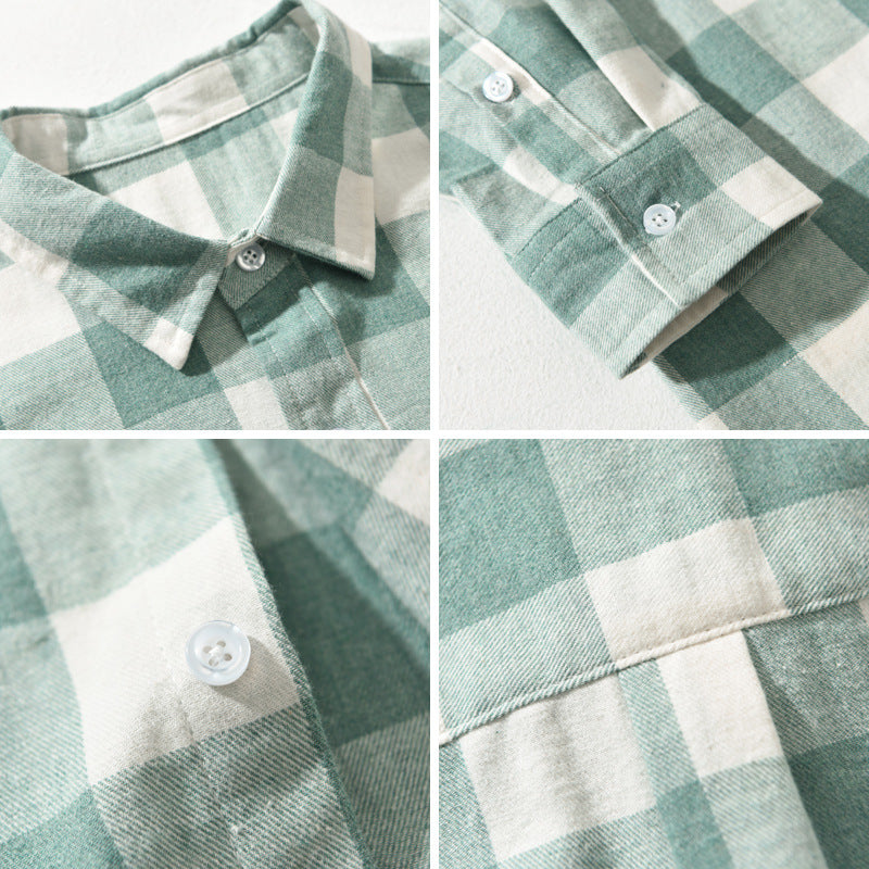 Men's Long Sleeve Plaid Cotton Shirt, Autumn / Winter Collection