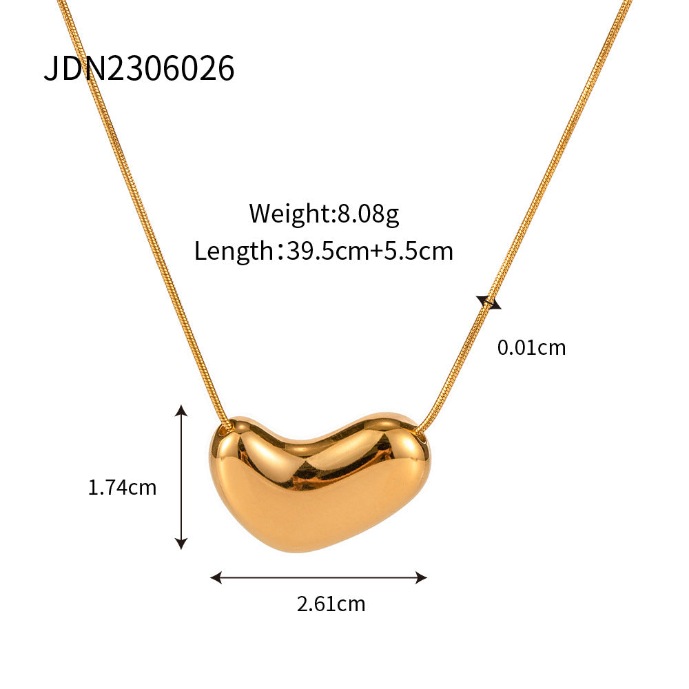 Fashion Stainless Steel Geometric Necklace with Titanium Pendant