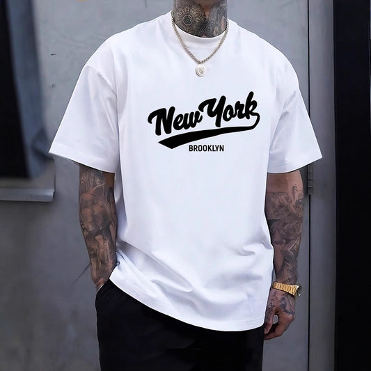 Men's Geometric Print Pure Cotton T-Shirt