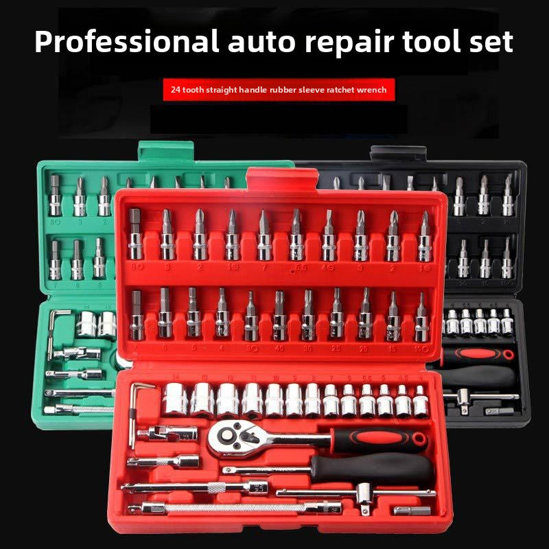 46-Piece Ratchet Socket Wrench Tool