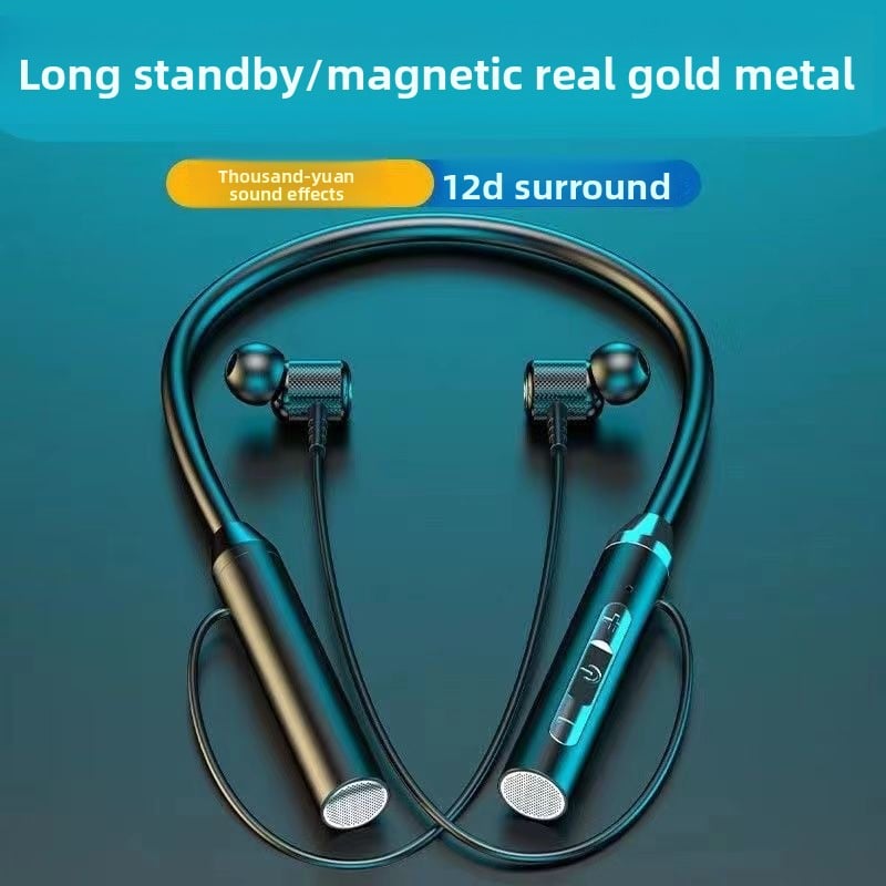 Neckband Bluetooth Headset with Noise Cancellation, Waterproof, Long Battery Life