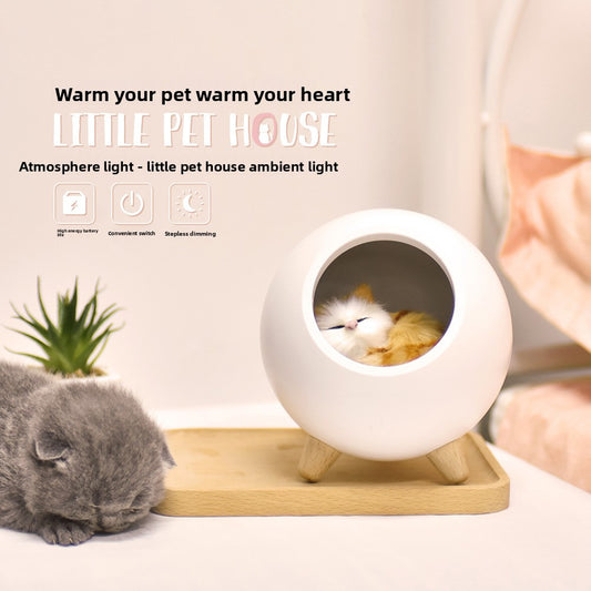 A cartoon cat bed atmosphere night light for girls