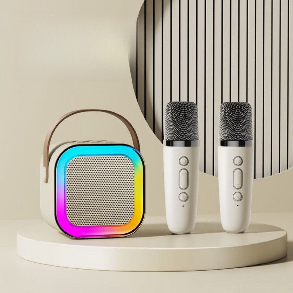 Přenosný Bluetooth reproduktor s karaoke mikrofonem= 