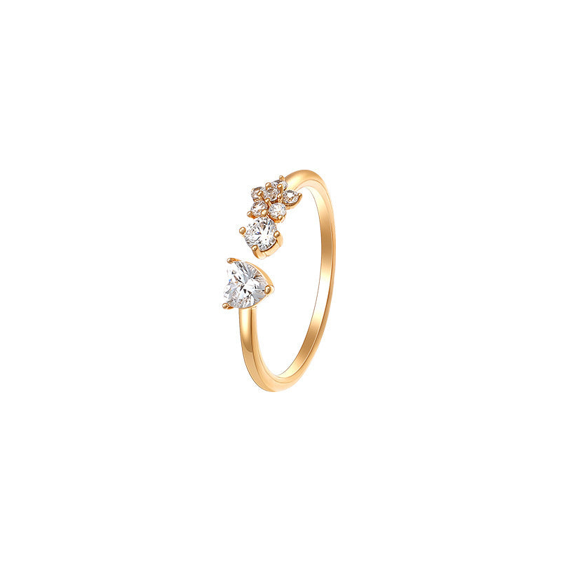 Harajuku Style Flower Ring Rhodium-Plated