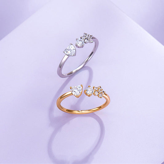 Harajuku Style Flower Ring Rhodium-Plated