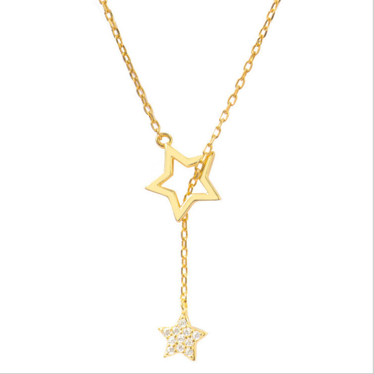 Gold Necklace, Star Necklace Women