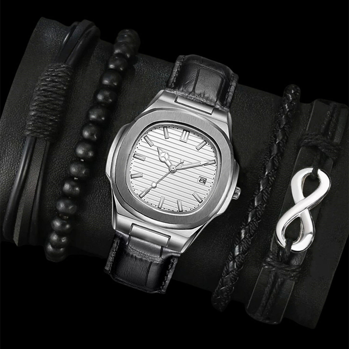 Classic Square Digital Watch with Steel Band